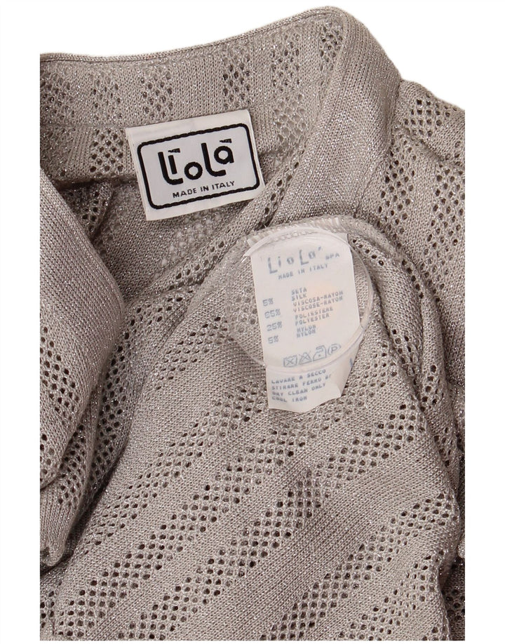 Damski sweter rozpinany LIOLA UK 12 Średni szary, nakrapiany wiskoza