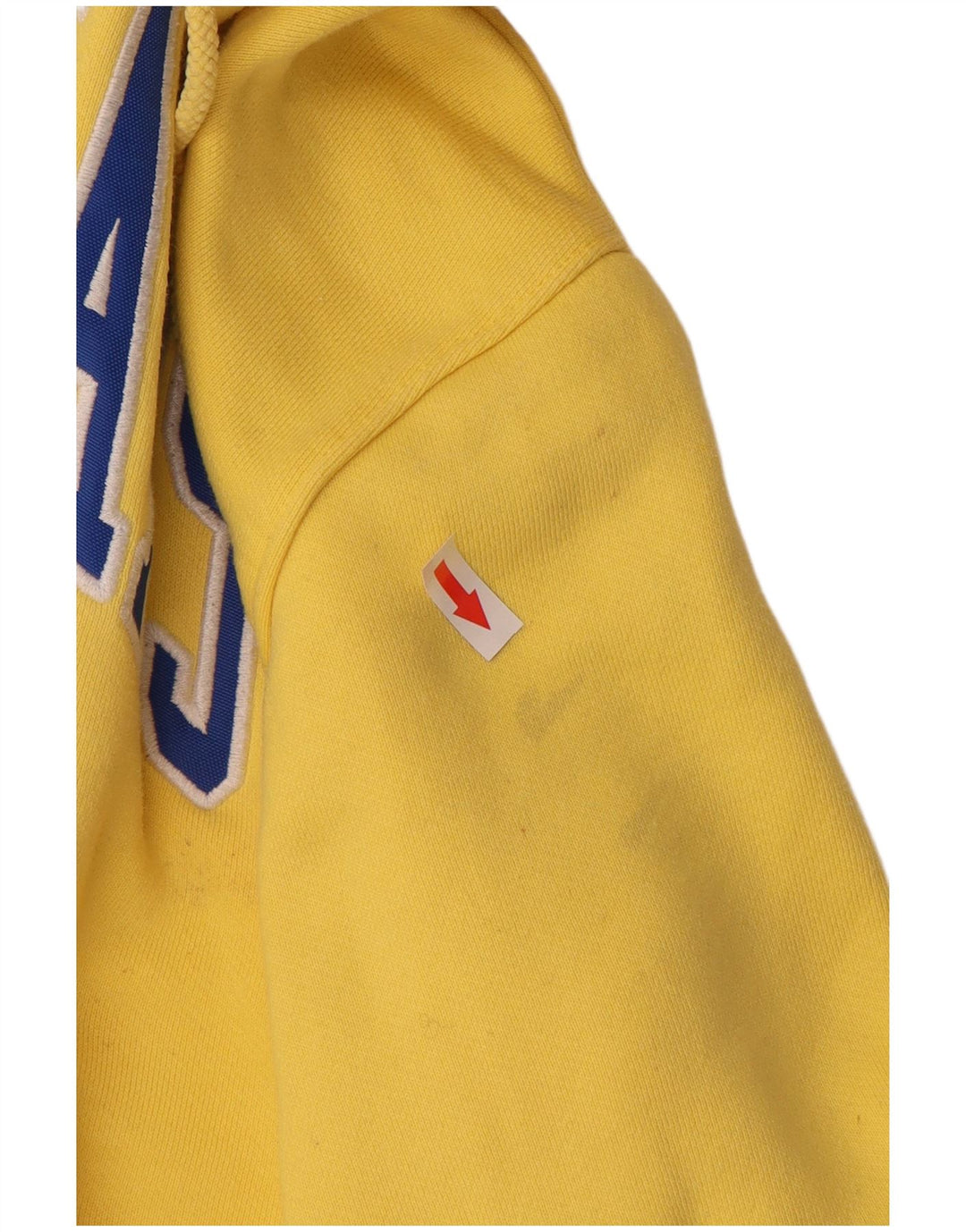 Męski sweter z kapturem i grafiką TOMMY HILFIGER, duży, żółty, bawełniany