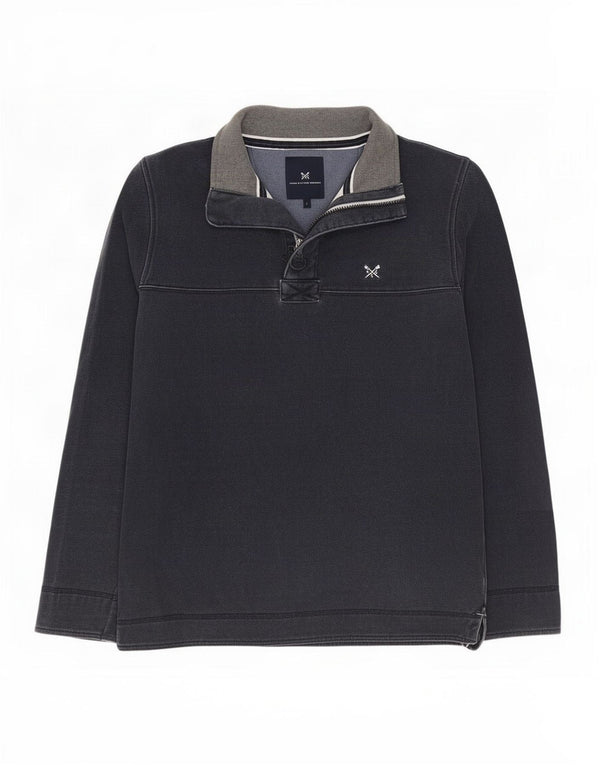 Crew Clothing Męska bluza z zamkiem błyskawicznym, duża, granatowa, bawełniana