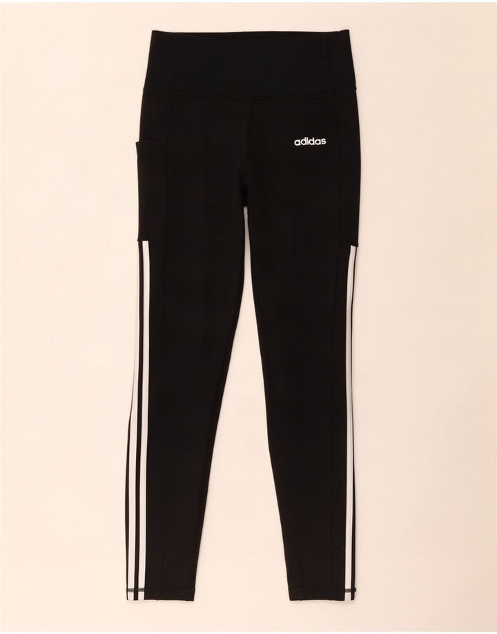 Damskie legginsy Adidas Climalite UK 8/10, małe, czarne, poliestrowe