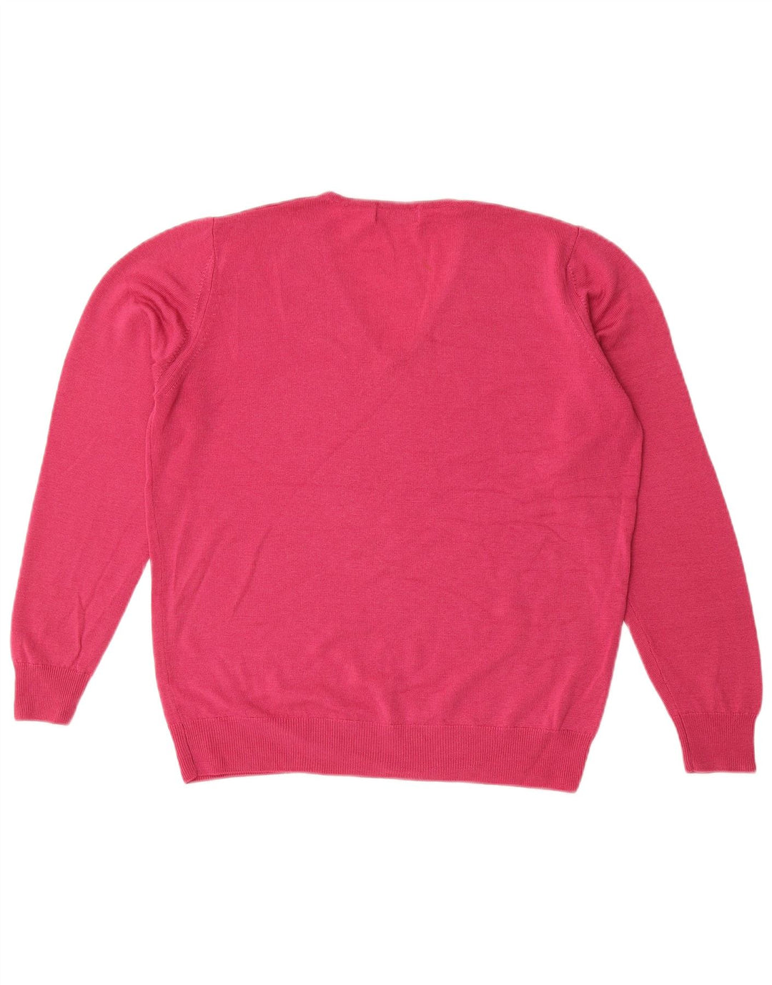 Marks & Spencer Damski sweter z dekoltem w kształcie litery V, UK 14, średni róż, nowa wełna