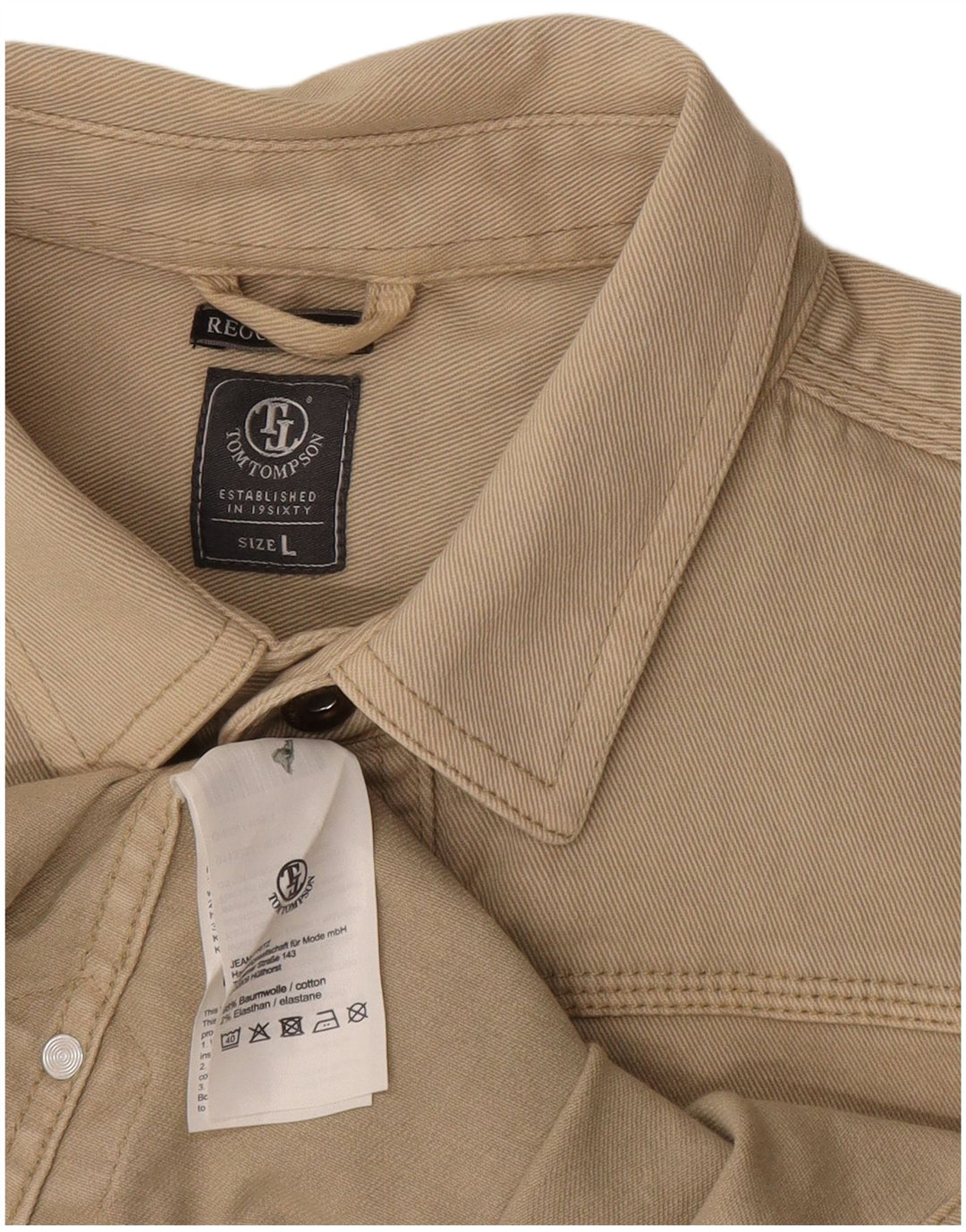 Męska koszula flanelowa Tom Tompson, duża, beżowa, bawełniana