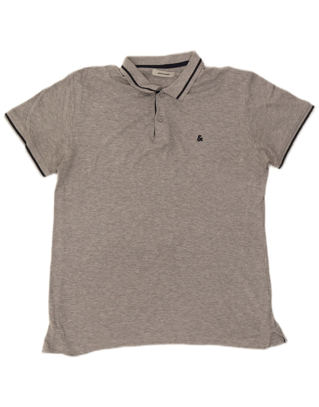 Męska koszulka polo Jack & Jones, średnia szara bawełna w cętki