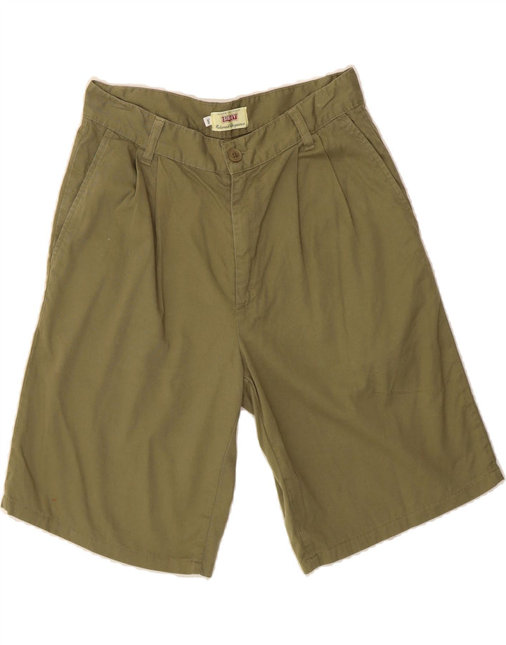 SISLEY Mens Pegged Chino Shorts W30 Medium Khaki Cotton Vintage Sisley and Second-Hand Sisley from Messina Hembry 