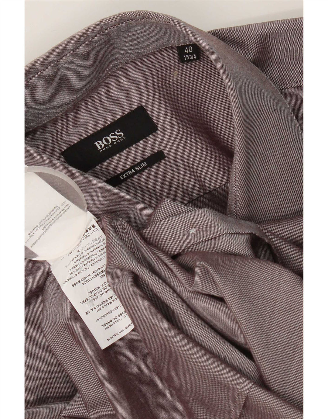 Koszula męska Hugo Boss Extra Slim Fit, rozmiar 40 15 1/2, średnia szara bawełna