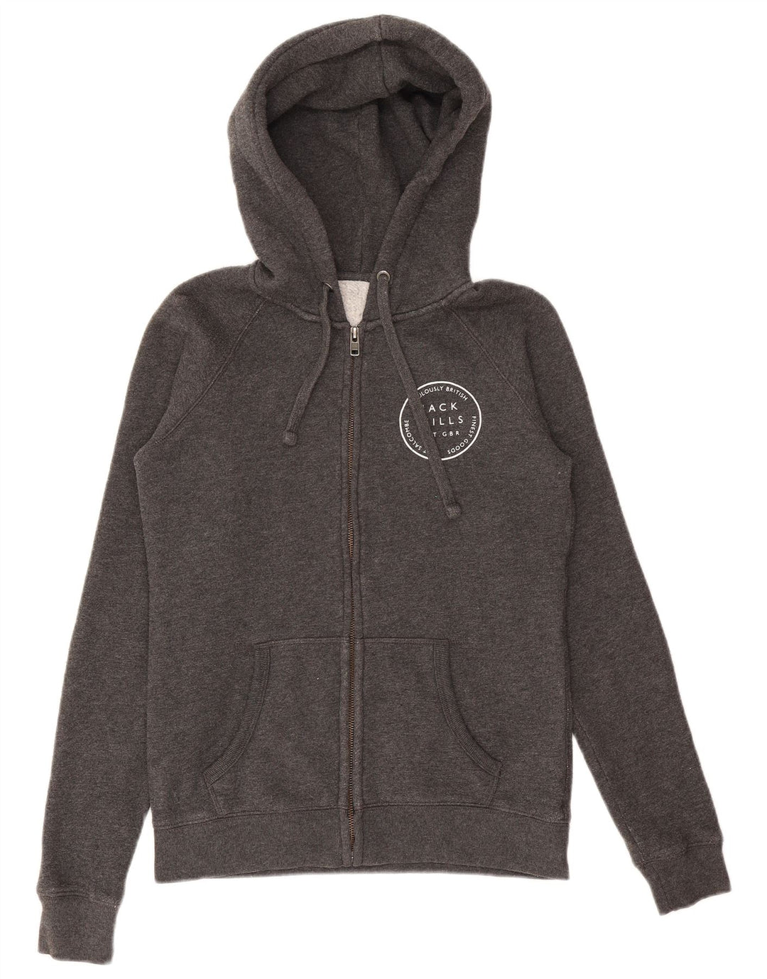 Damski sweter z kapturem i zamkiem błyskawicznym Jack Wills, UK 10, mały, szary poliester