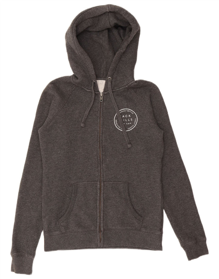 Damski sweter z kapturem i zamkiem błyskawicznym Jack Wills, UK 10, mały, szary poliester