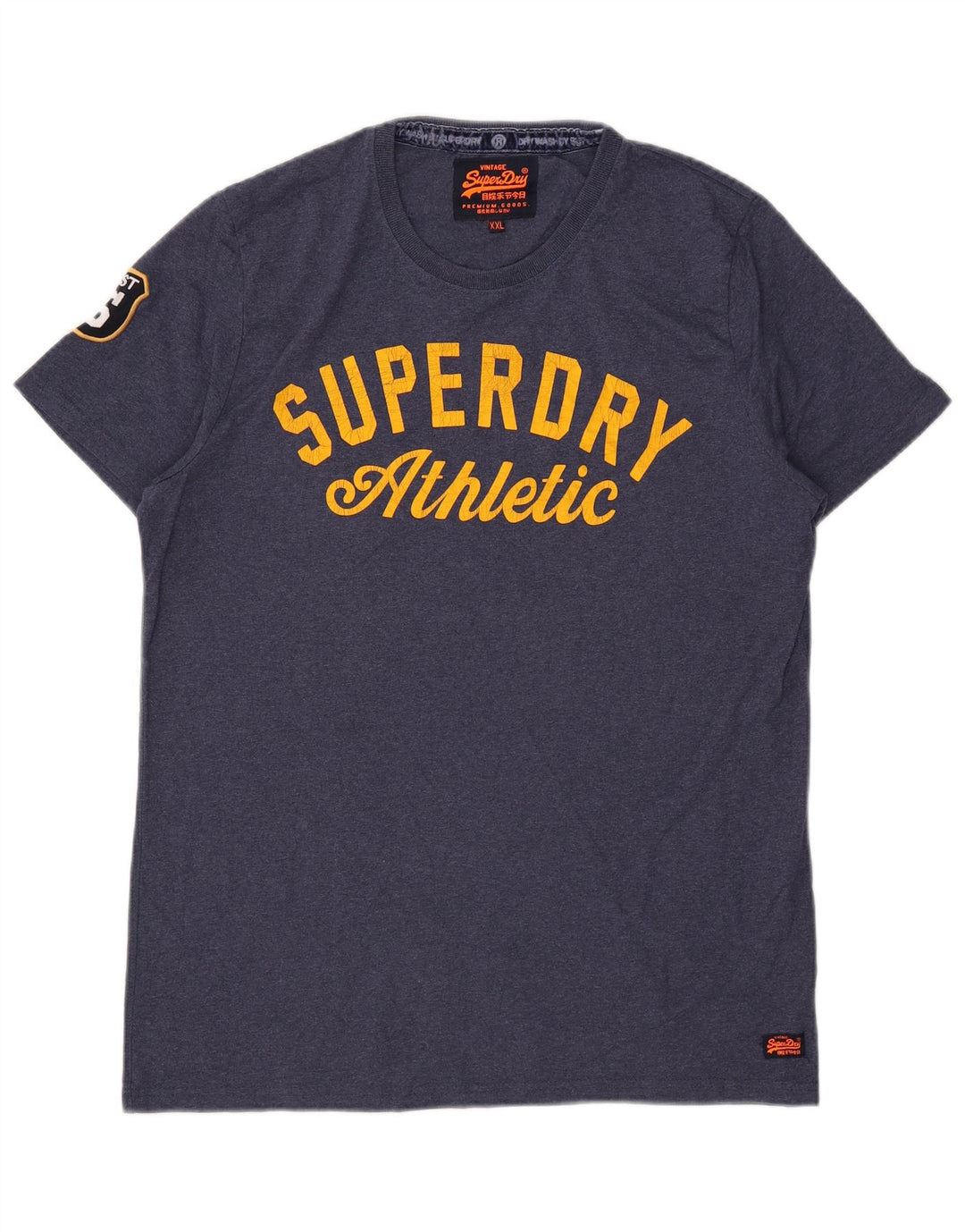Męski T-shirt z grafiką Superdry, 2XL, granatowy, poliester