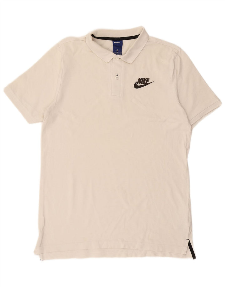 Męska koszulka polo NIKE, bawełniana, średnia w kolorze złamanej bieli