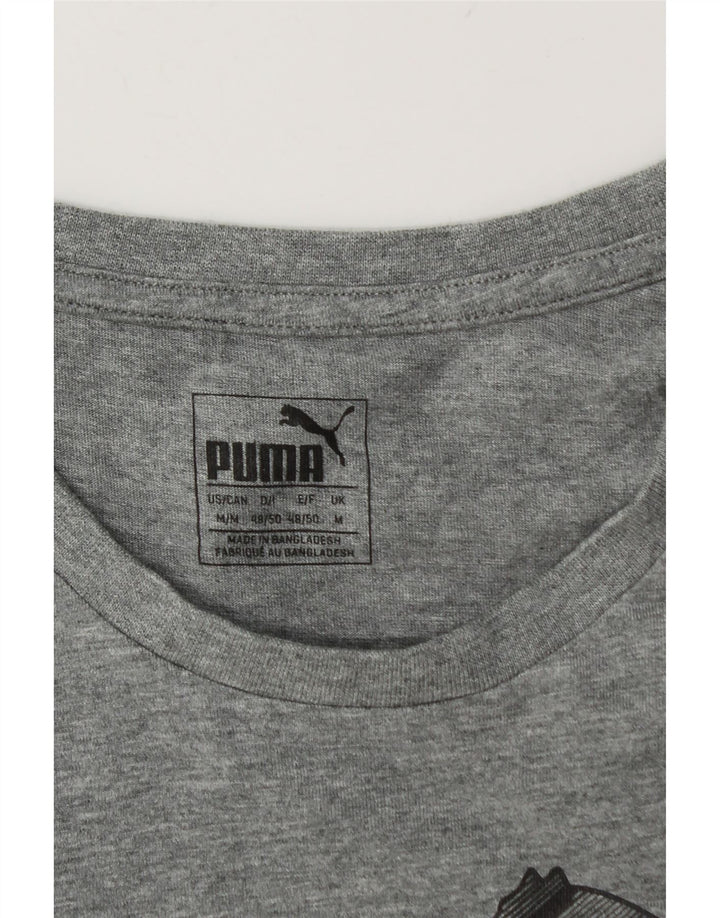 Męski T-shirt z grafiką Puma, średni szary, nakrapiany