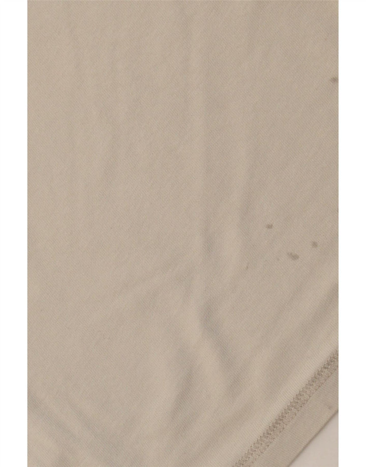 WOOLRICH Męski graficzny top z długim rękawem, duży, złamanej bieli, bawełniany