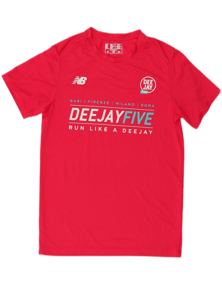 Damska koszulka z grafiką New Balance Top UK 14, średni różowy poliester