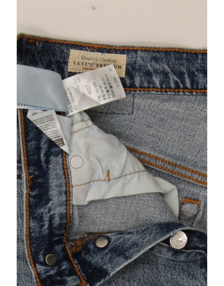 Damskie spodenki jeansowe Levi's 501 w trudnej sytuacji W27, małe, niebieskie, bawełniane