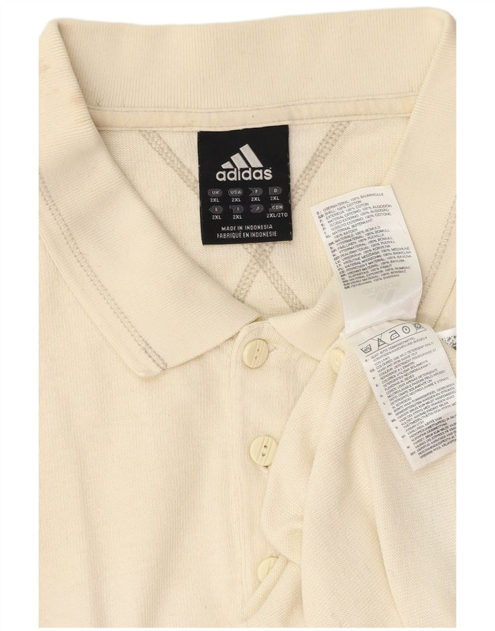 Męska koszulka polo ADIDAS 2XL Biała bawełna
