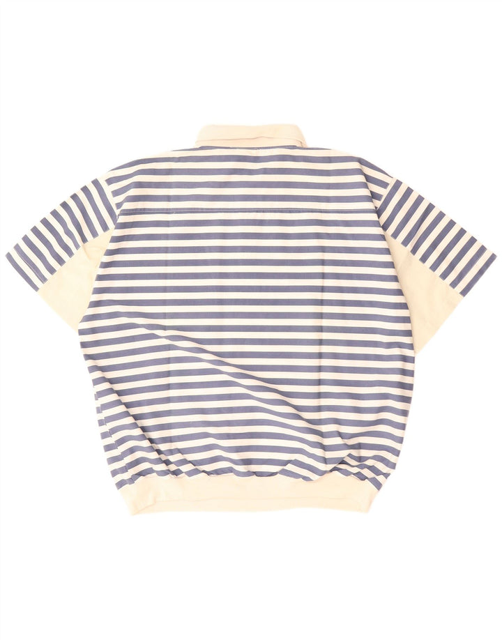 Męska koszula pulowerowa z krótkim rękawem VINTAGE IT 52/54 w duże niebieskie paski