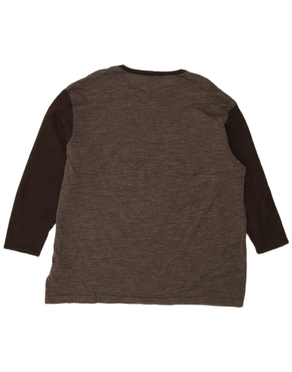 Damski sweter Eddie Bauer z dekoltem w łódkę, UK 18 XL, szary, blok kolorów