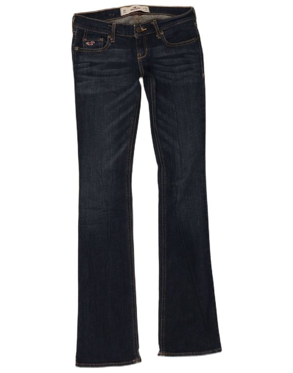 Damskie jeansy rozkloszowane Hollister US 4 XS W24 L33 Granatowe, bawełniane