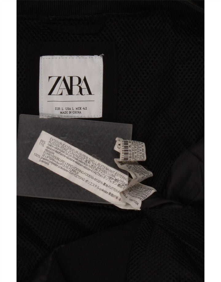 Męska kurtka bomberka ZARA UK 40, duża, czarna, nylonowa