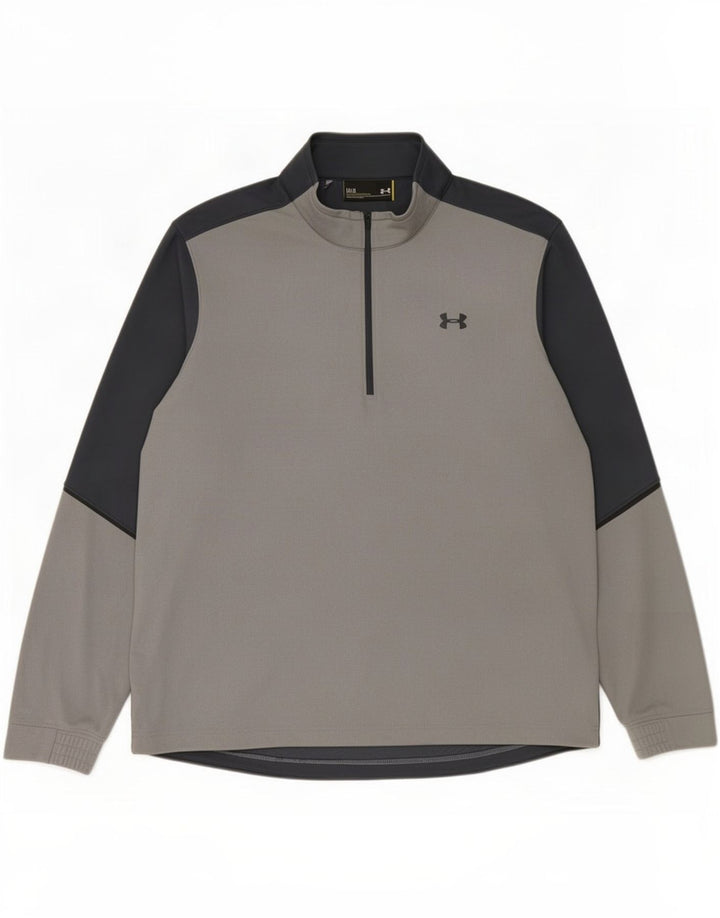 Męski dres Under Armour z grafiką, duży, szary blok kolorów