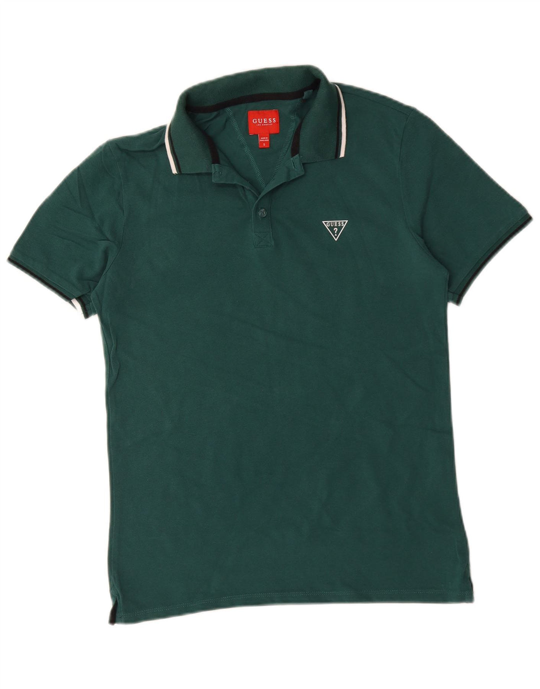 Męska koszulka polo Guess, mała, zielona, bawełniana