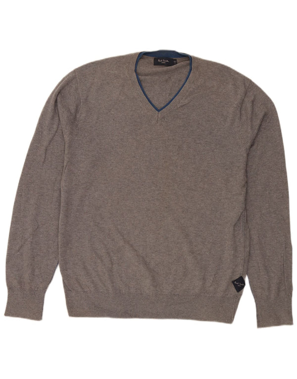 Męski sweter Paul Smith z dekoltem w kształcie litery V, XL, szary, bawełniany