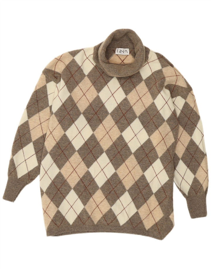 Damski sweter Gispa z wywijanym dekoltem UK 18 XL Szary Argyle/Diament