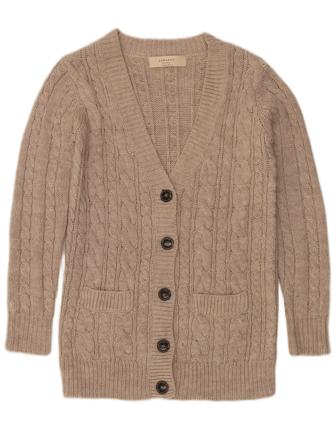 Sweter damski Zara UK 14, średni beż, akryl