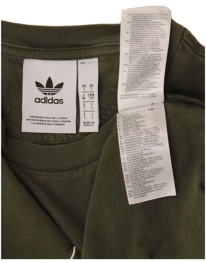 Męski T-shirt z grafiką ADIDAS, mały, bawełniany khaki