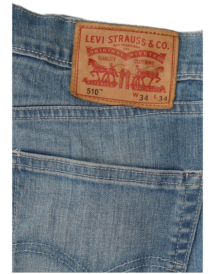 Męskie jeansy obcisłe LEVI'S 510 W34 L34 Niebieska bawełna