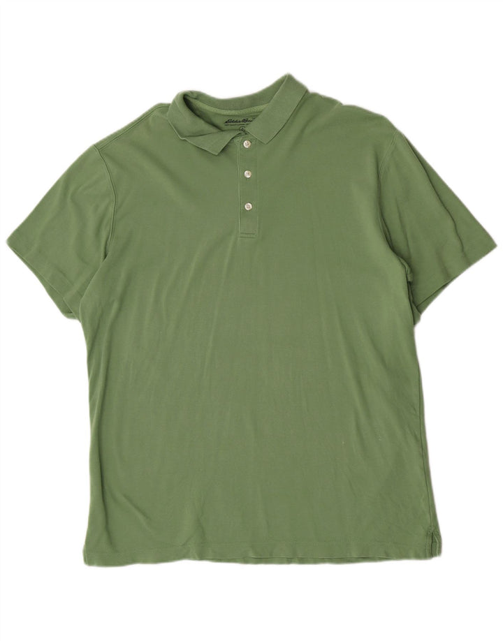 Męska wysoka koszulka polo Eddie Bauer 2XL, zielona bawełna
