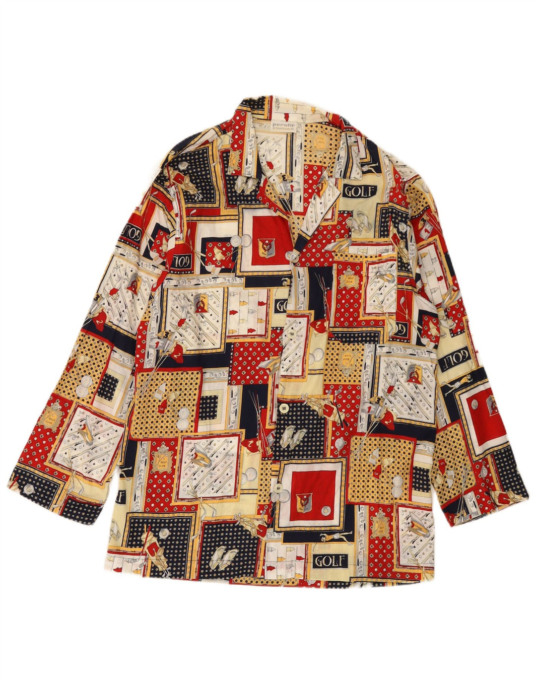 Koszula męska w stylu vintage IT 48, mała, wielobarwna, patchworkowa bawełna