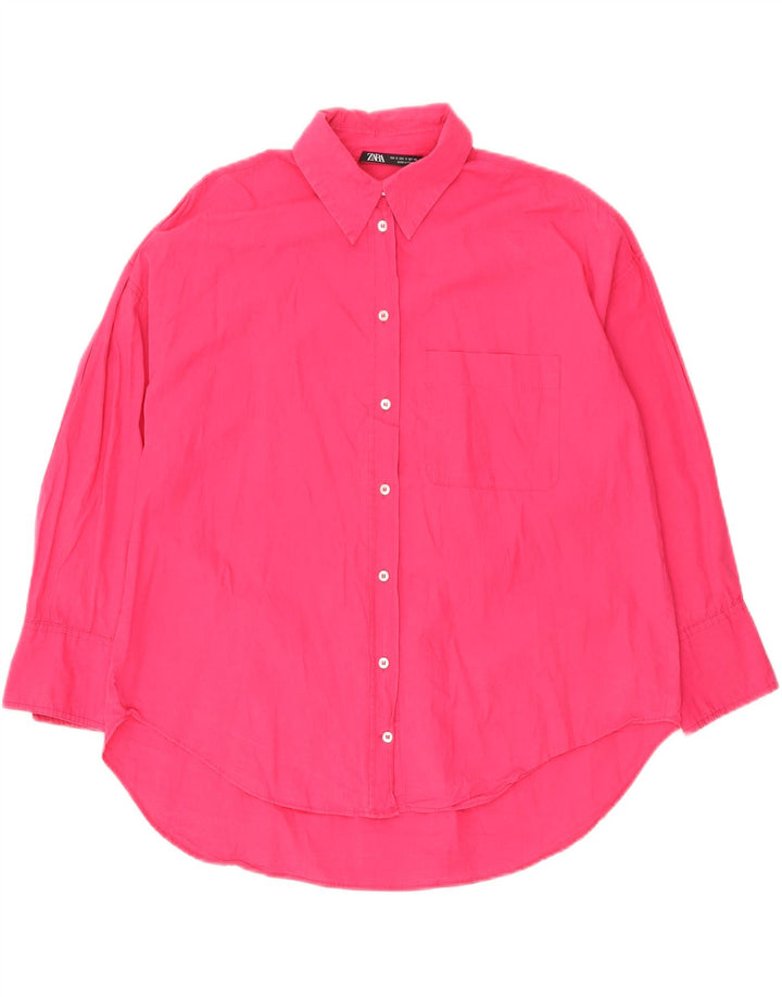 Damska koszula oversize Zara UK 10, mała, różowa, bawełniana