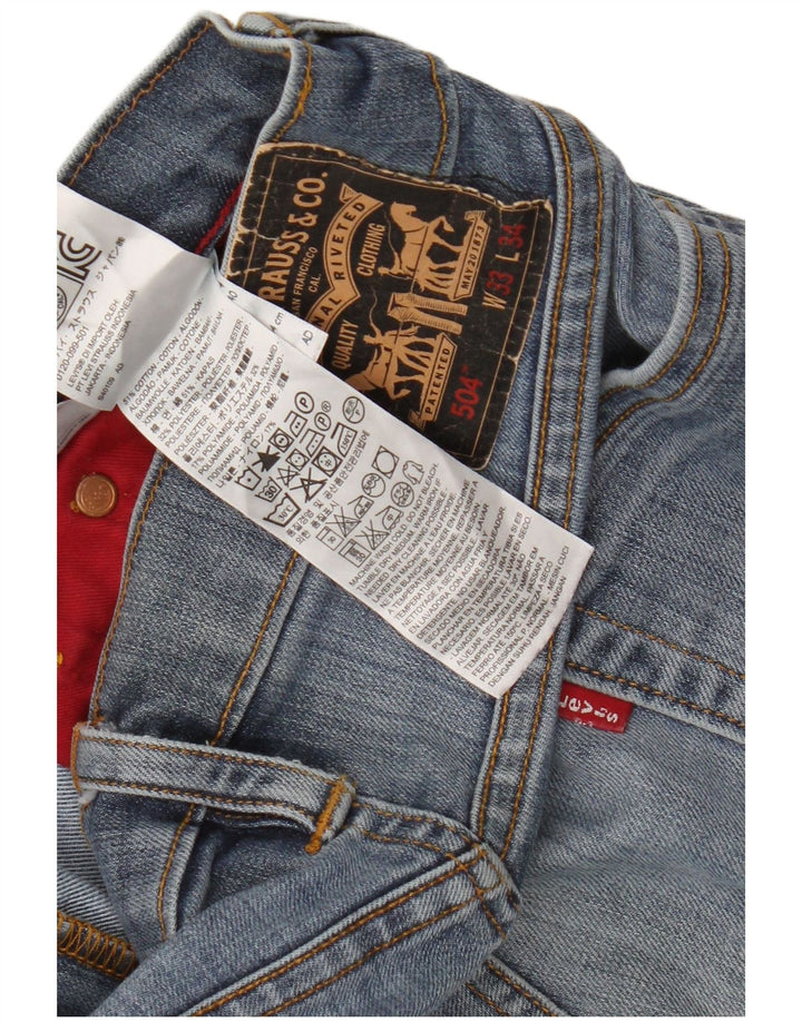 Męskie jeansy Levi's 504 Straight W33 L27 Niebieskie bawełniane