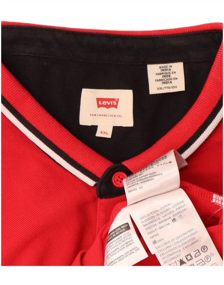 Męska koszulka polo Levi's 2XL, czerwona, bawełniana