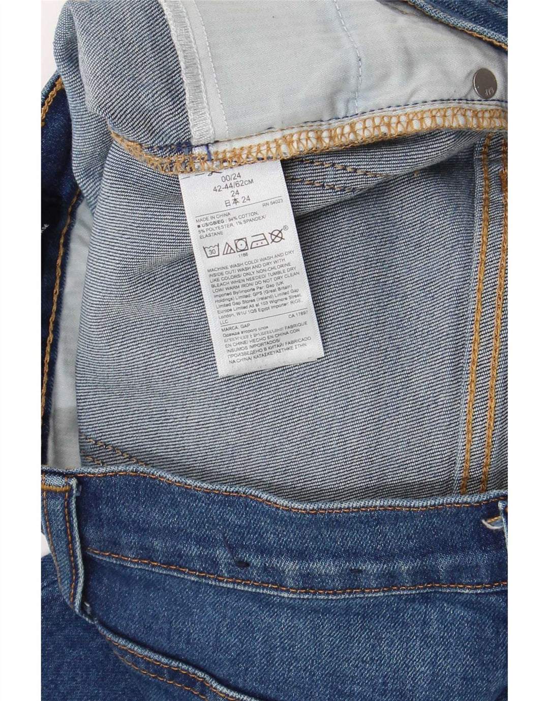 Damskie jeansy Gap Cropped IT 42/44 Medium W28 L26 Niebieskie bawełniane