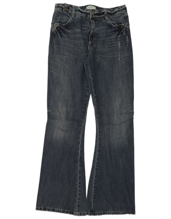 Damskie jeansy rozkloszowane BENETTON W30 L32 niebieskie