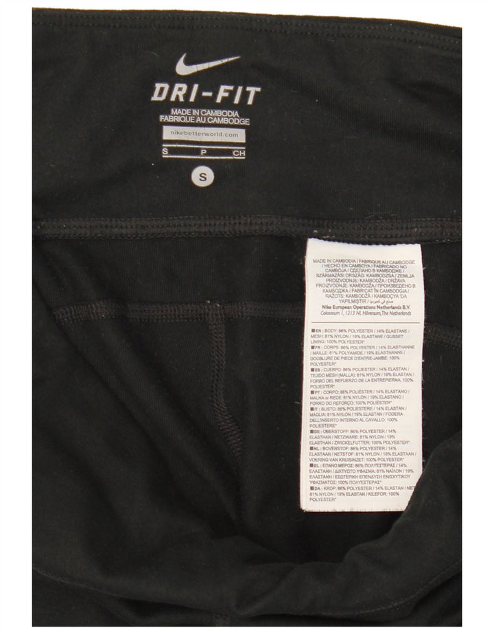 Damskie legginsy Nike Dri Fit Capri UK 10, małe, czarne, poliestrowe