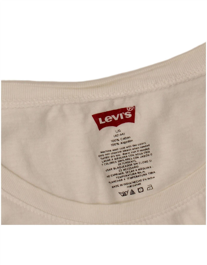 Koszulka męska LEVI'S Top UK 42/44, duża, biała bawełna