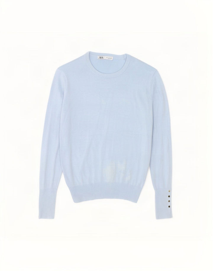 Sweter damski Zara z dekoltem w łódkę UK 16, duży niebieski