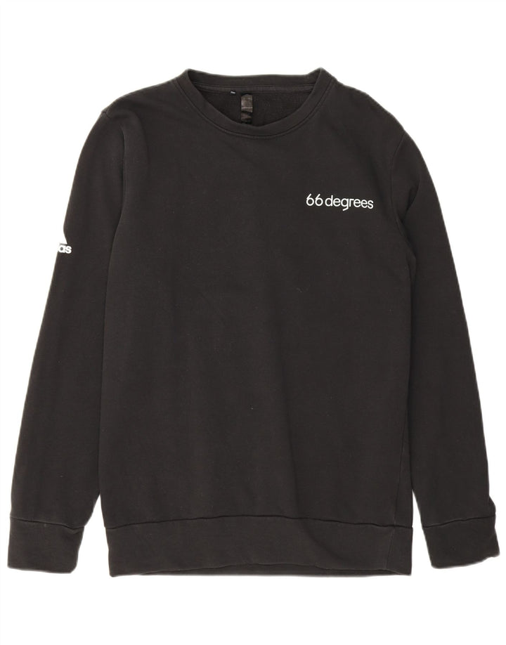 Adidas Męska bluza z grafiką, mała, czarna, bawełniana