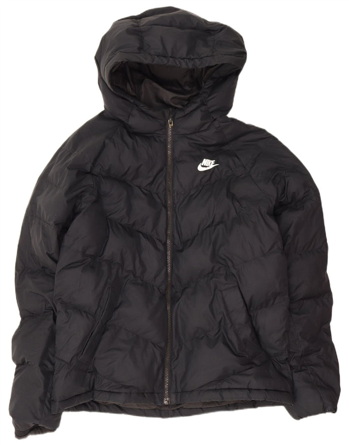 Chłopięca wyściełana kurtka z kapturem i kapturem Nike 13-14 lat XL, czarna, poliestrowa