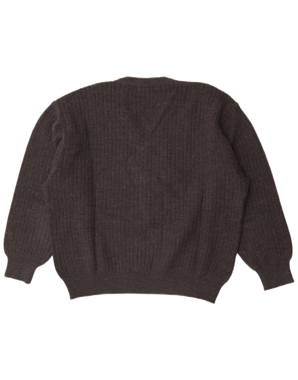 Męski sweter Malagrida z dekoltem w kształcie litery V, XL, w szare paski