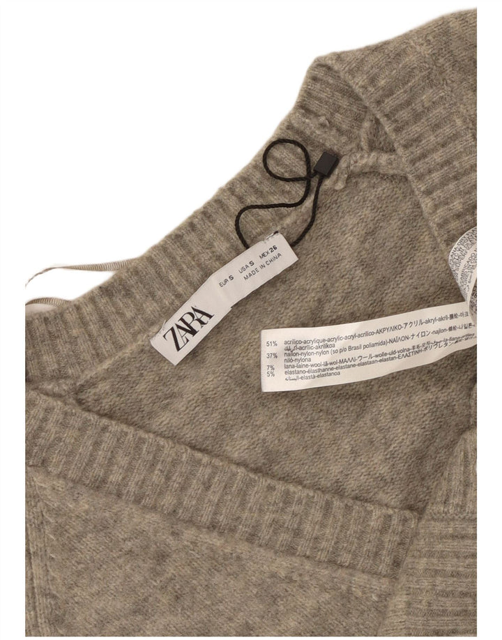 Sweter damski Zara Crop Oversize Cardigan UK 10 Small Grey Flecked