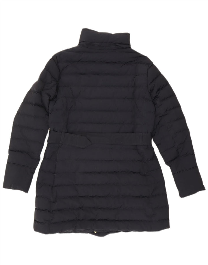 Damski płaszcz ocieplany Woolrich UK 16, duży, granatowy, poliester