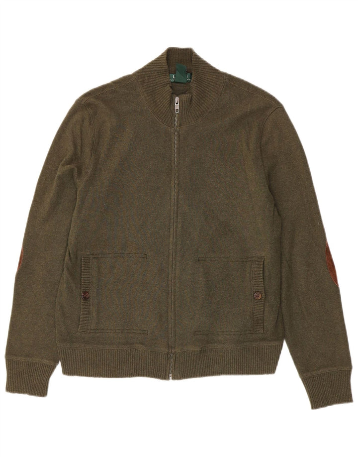 Damski sweter rozpinany Ralph Lauren UK 14, średnia bawełna khaki