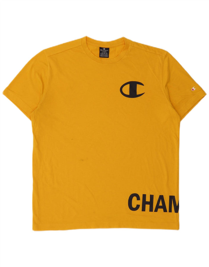 Męski T-shirt Champion z grafiką, duży, żółty