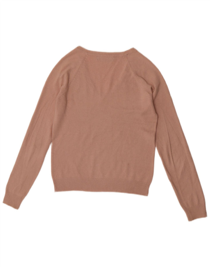 Damski sweter Zara z dekoltem w kształcie litery V, UK 12, średni róż