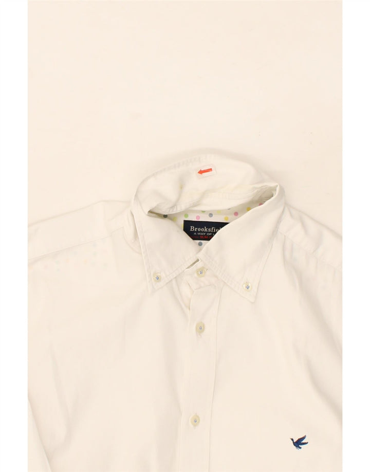 BROOKSFIELD Mens Shirt Size 39 Medium White Cotton Vintage Brooksfield and Second-Hand Brooksfield from Messina Hembry 
