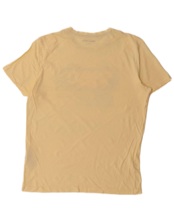 Męska koszulka z grafiką Jack & Jones, średnia żółta bawełna