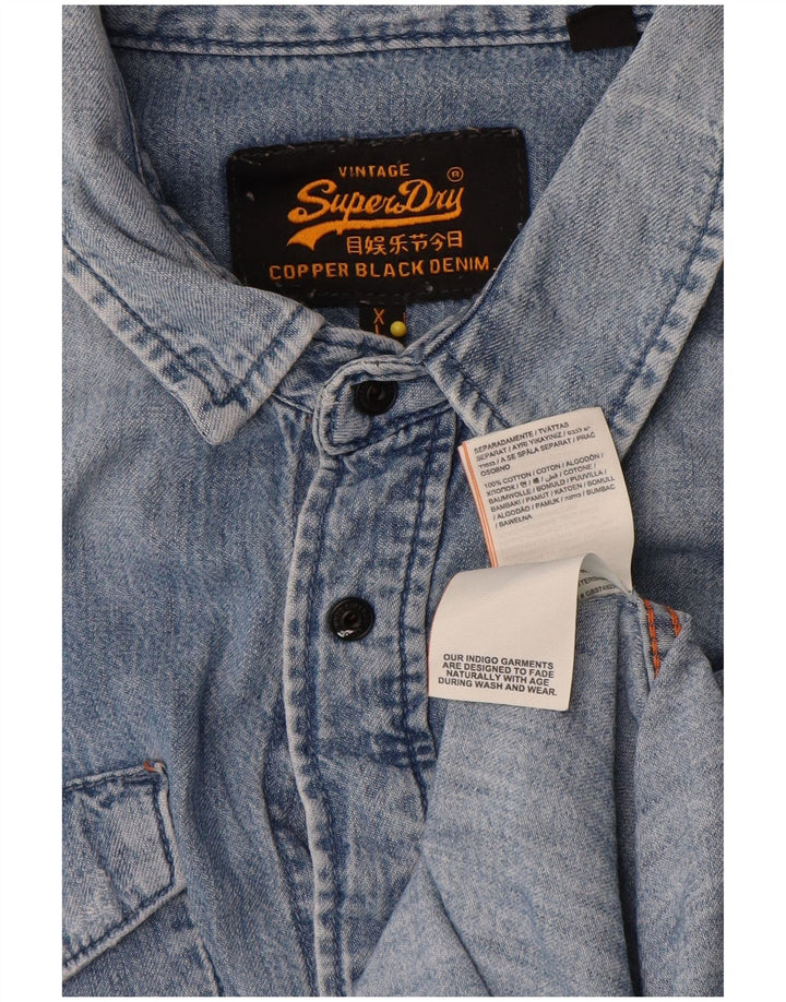 Męska koszula dżinsowa Superdry XL, niebieska, bawełniana